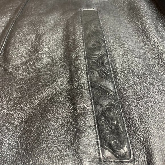 Wilsons Leather Ladies Biker's Jacket Black XS Paisley Details - Picture 10 of 16